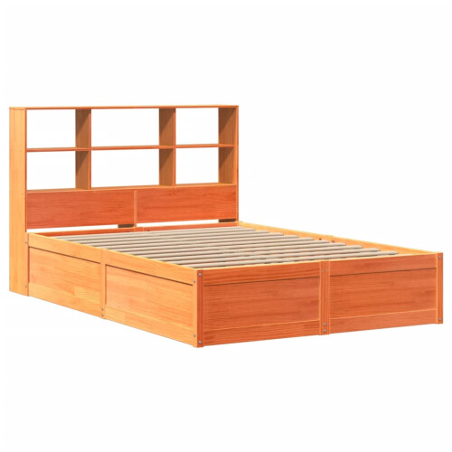 VidaXL (wax brown, 150 x 200 cm) vidaXL Bed Frame without Mattress Bed Base Solid Wood Pine 2