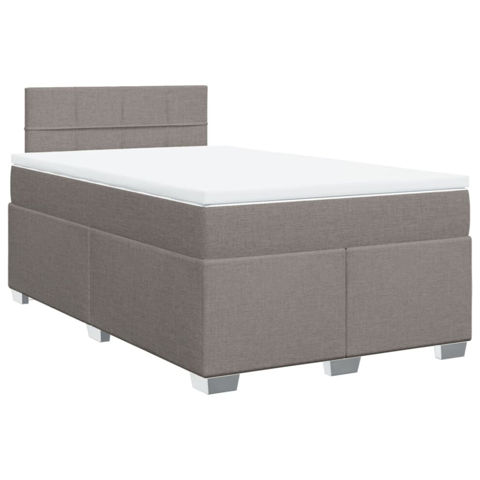 vidaXL Box Spring Bed with Mattress Bed Frame Bedstead Taupe 120x190 cm Fabric