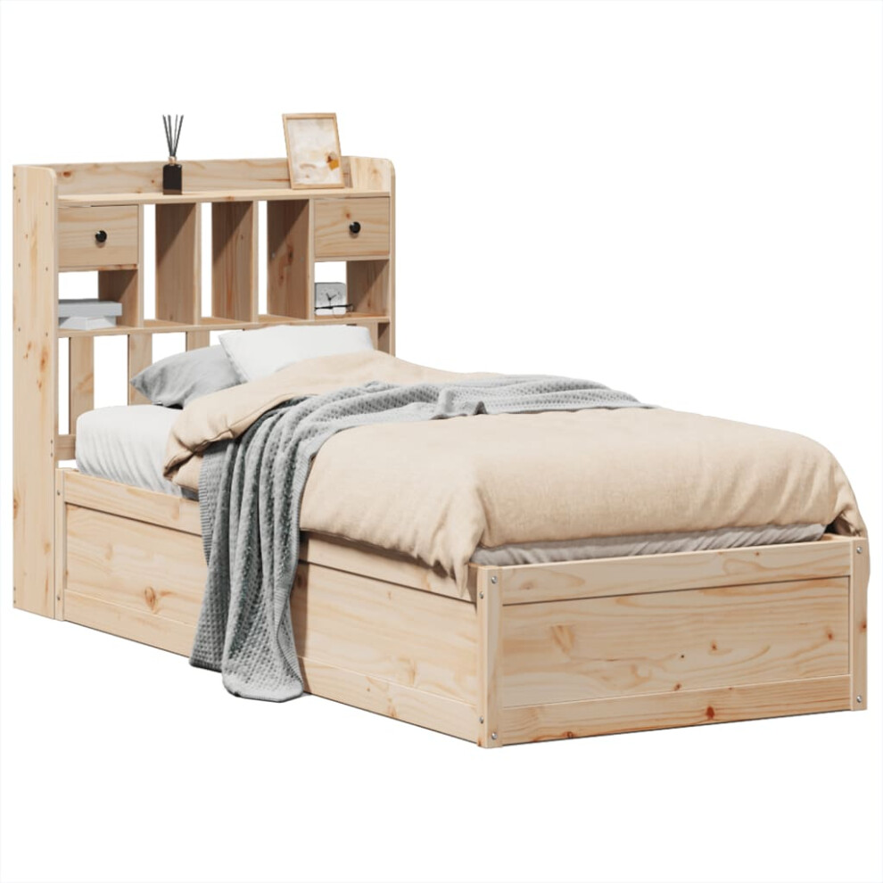 (natural, 90 X 190 cm) vidaXL Bed Frame Without Mattress Solid Wood Pine