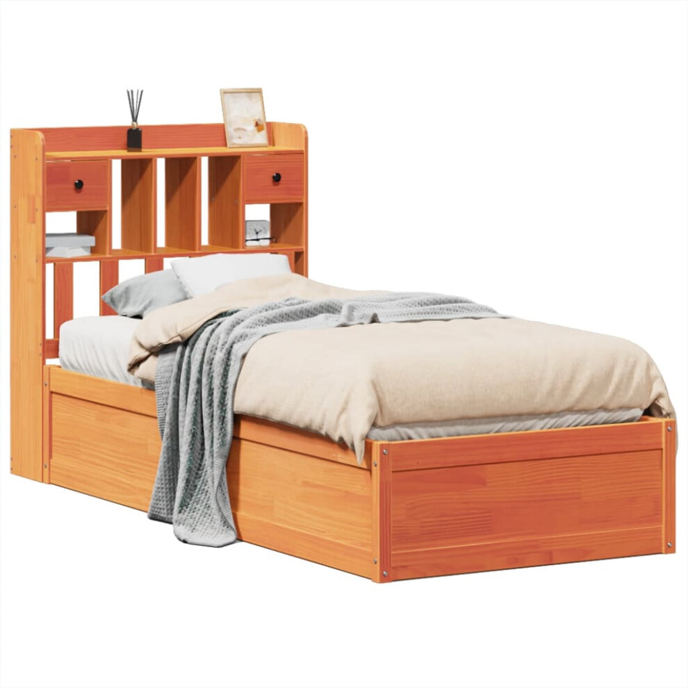 Vidaxl (Wax Brown, 75 X 190 Cm) Bed Frame Without Mattress Solid Wood Pine