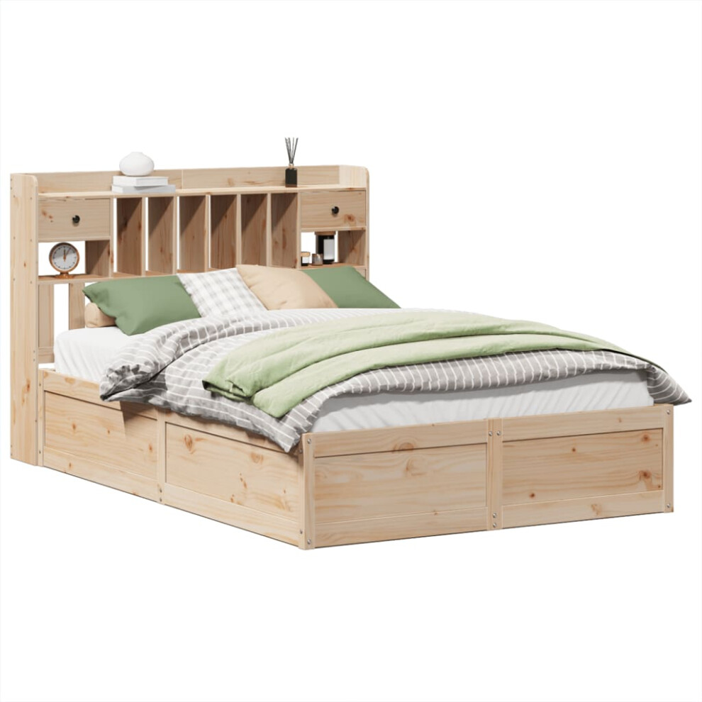 (natural, 160 x 200 cm) vidaXL Bed Frame without Mattress Solid Wood Pine