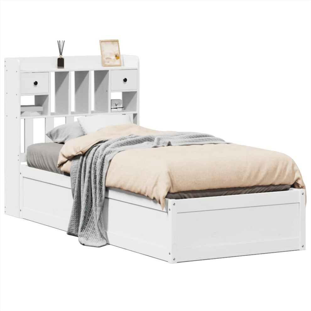 Vidaxl (White, 75 X 190 Cm) Bed Frame Without Mattress Solid Wood Pine