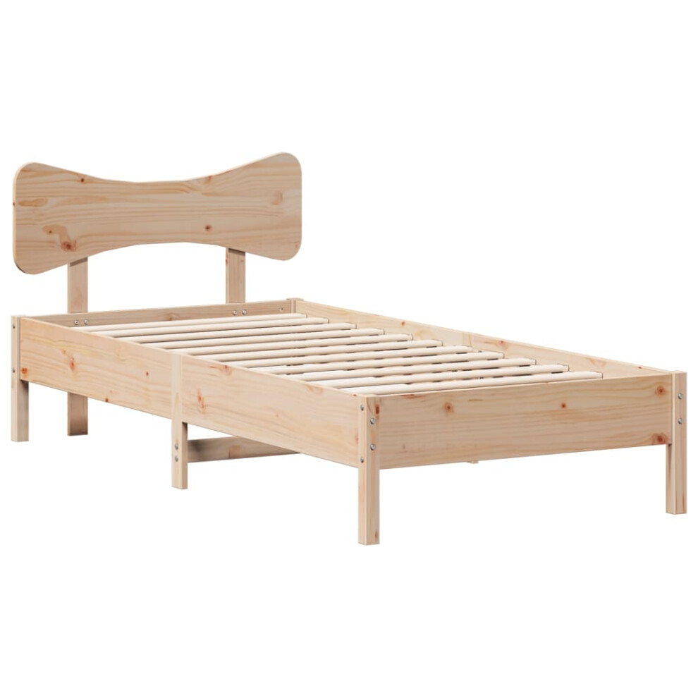 (natural, 90 x 200 cm) vidaXL Bed Frame without Mattress Bed Solid Wood Pine