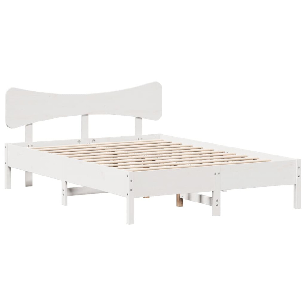 Vidaxl (White, 120 X 200 Cm) Bed Frame Without Mattress Bed Solid Wood Pine