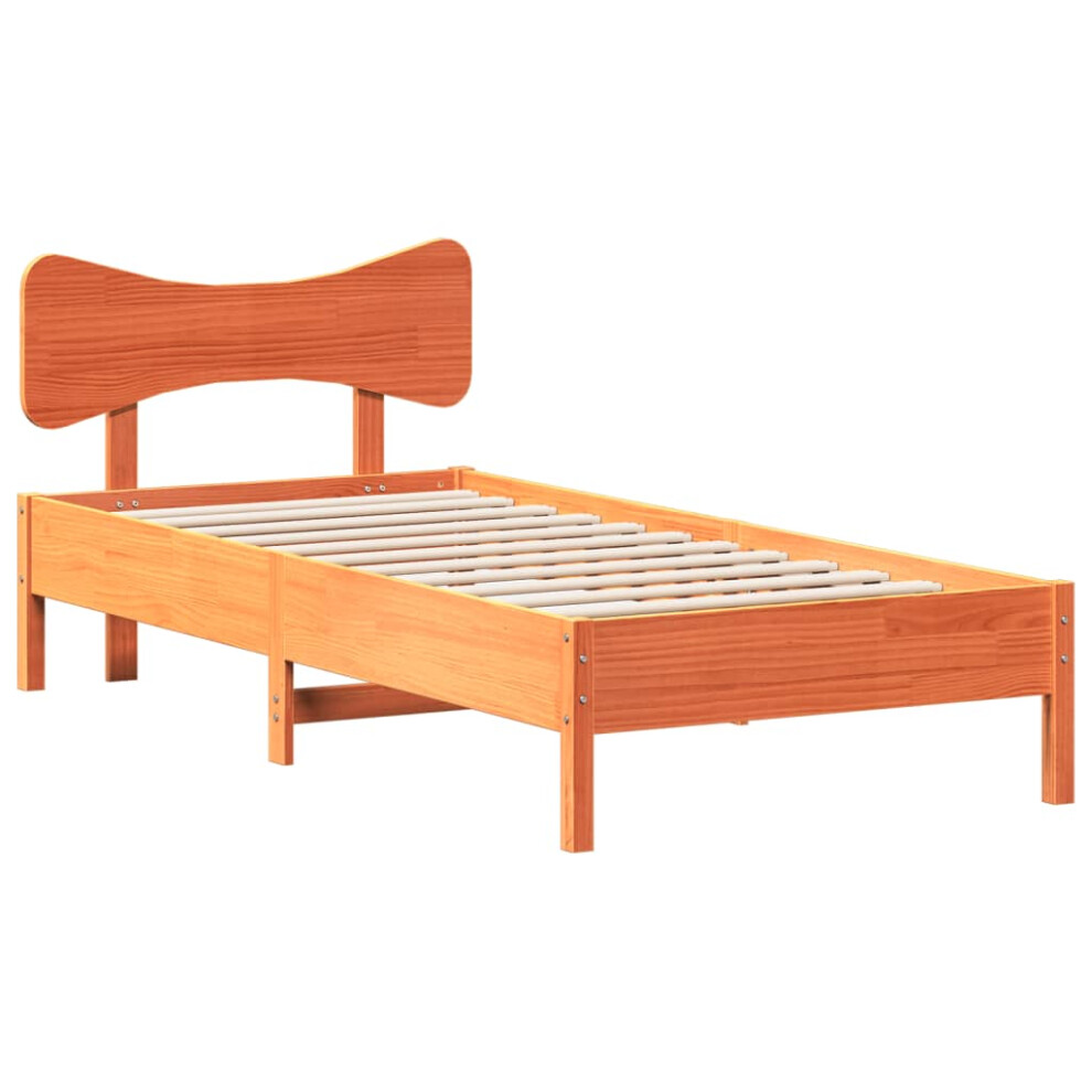 (wax brown, 90 X 200 cm) vidaXL Bed Frame Without Mattress Bed Solid Wood Pine