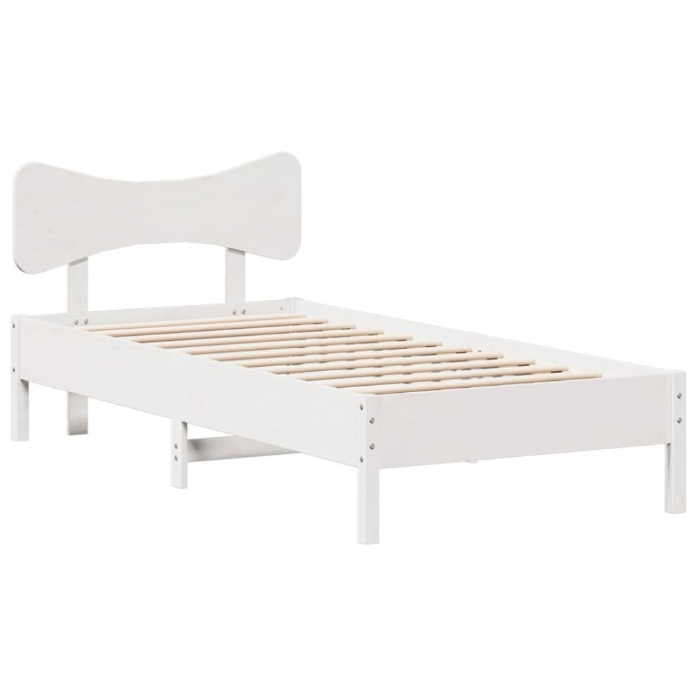 (white, 75 x 190 cm) vidaXL Bed Frame without Mattress Bed Solid Wood Pine