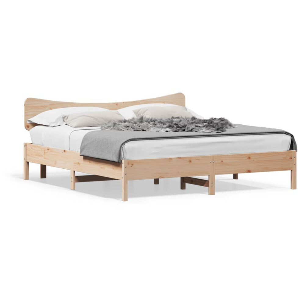 (natural, 200 x 200 cm) vidaXL Bed Frame without Mattress Bed Solid Wood Pine