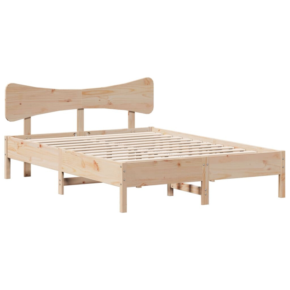 (natural, 120 x 190 cm) vidaXL Bed Frame without Mattress Bed Solid Wood Pine