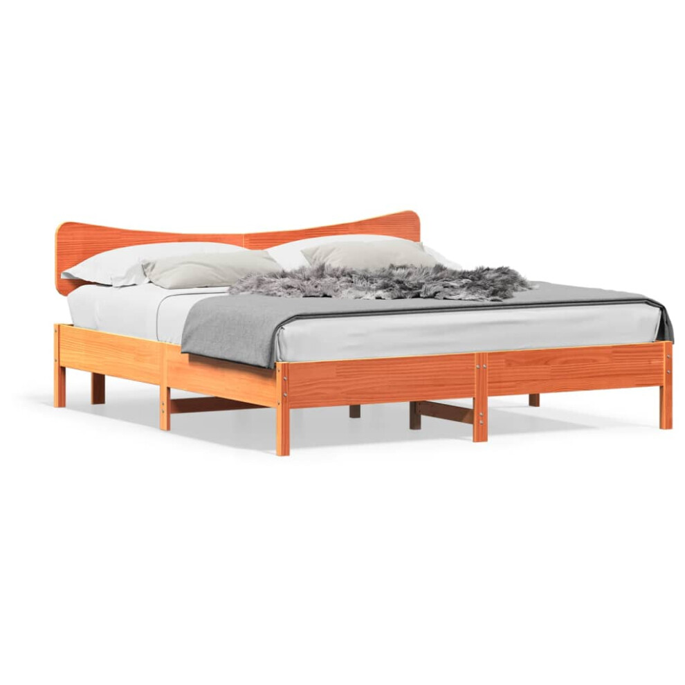 Vidaxl (Wax Brown, 160 X 200 Cm) Bed Frame Without Mattress Bed Solid Wood Pine
