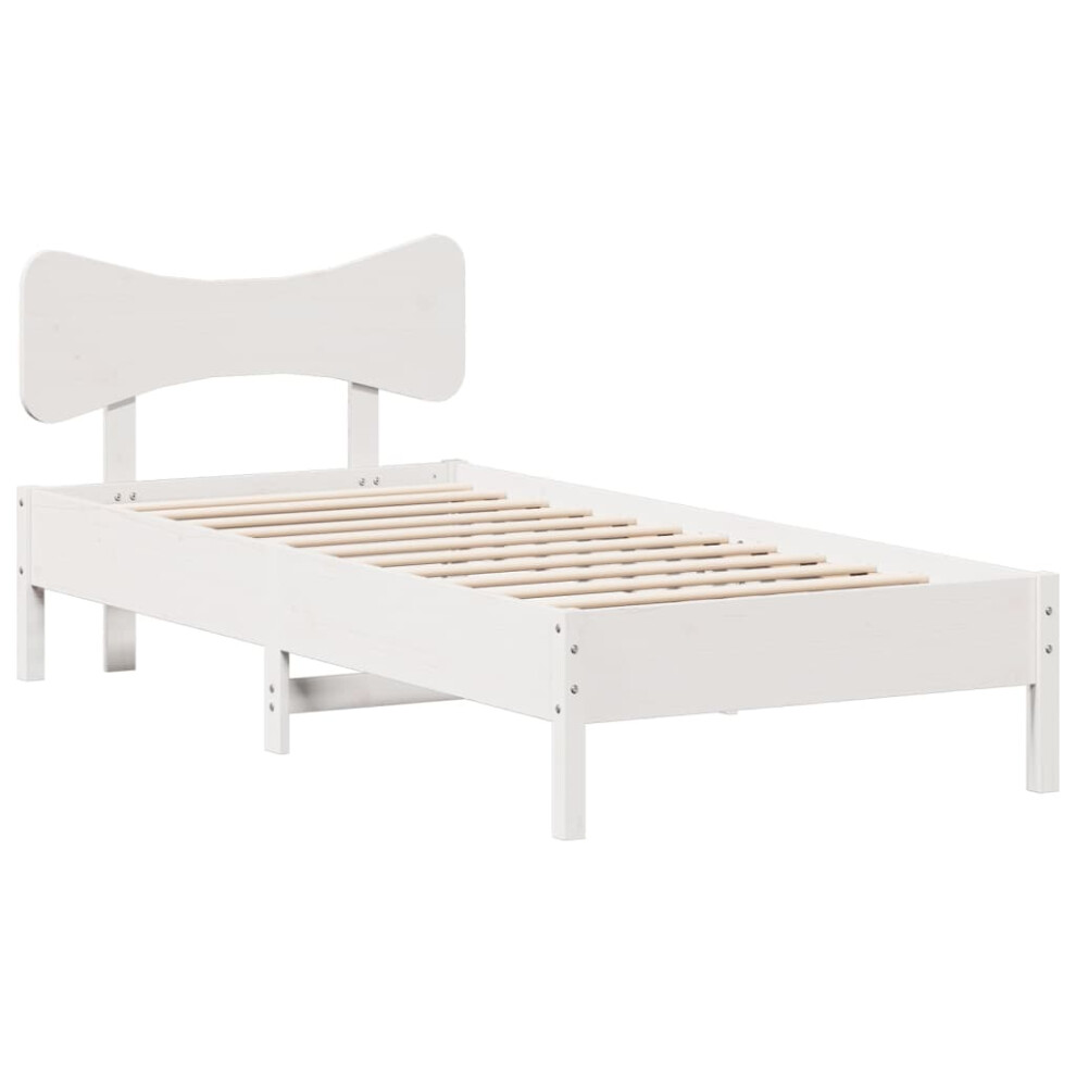 (white, 90 x 190 cm) vidaXL Bed Frame without Mattress Bed Solid Wood Pine