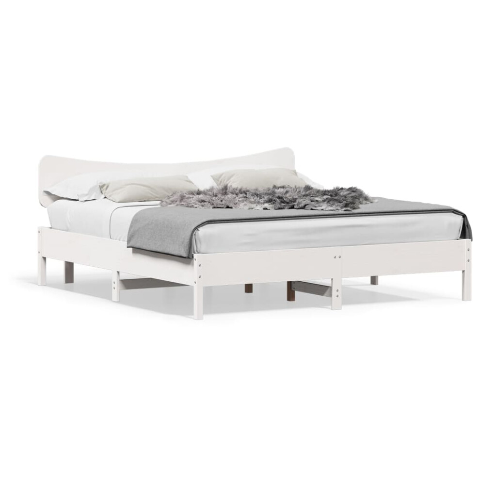 (white, 180 x 200 cm) vidaXL Bed Frame without Mattress Bed Solid Wood Pine