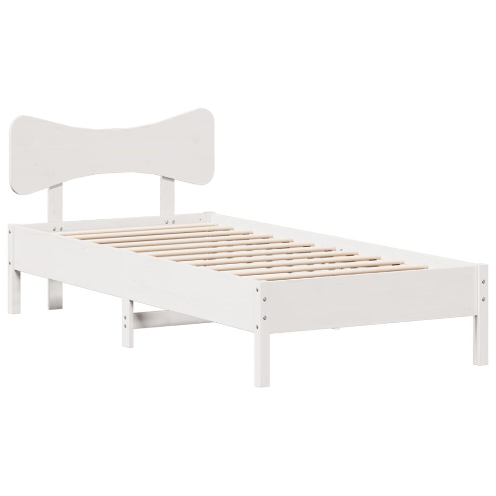 Vidaxl (White, 100 X 200 Cm) Bed Frame Without Mattress Bed Solid Wood Pine