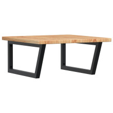 vidaXL Basin Shelf Wall Mounted Bathroom Countertop Steel and Solid Wood Oak