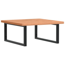 vidaXL Basin Shelf Wall Mounted Bathroom Countertop Steel and Solid Wood Beech