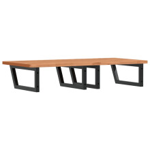 vidaXL Waschbeckenregal Wandmontage Stahl und Massivholz Buche