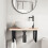 VidaXL vidaXL Basin Shelf Wall Mounted Bathroom Countertop Steel and Solid Wood Beech 3