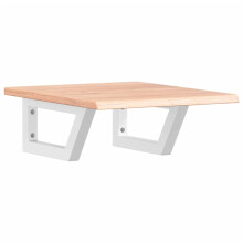 vidaXL Basin Shelf Wall Mounted Bathroom Countertop Steel and Solid Wood Oak