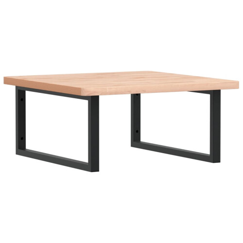 VidaXL vidaXL Basin Shelf Wall Mounted Bathroom Countertop Steel and Solid Wood Beech 1