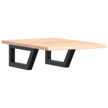 vidaXL Basin Shelf Wall Mounted Bathroom Countertop Steel and Solid Wood Oak