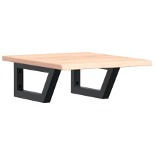 vidaXL Basin Shelf Wall Mounted Bathroom Countertop Steel and Solid Wood Oak