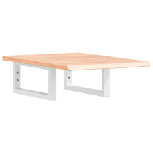 vidaXL Basin Shelf Wall Mounted Bathroom Countertop Steel and Solid Wood Oak