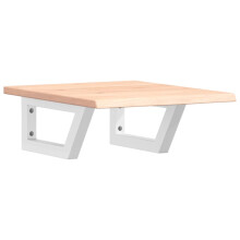 vidaXL Basin Shelf Wall Mounted Bathroom Countertop Steel and Solid Wood Oak