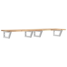 vidaXL Basin Shelf Wall Mounted Bathroom Countertop Steel & Solid Wood Acacia