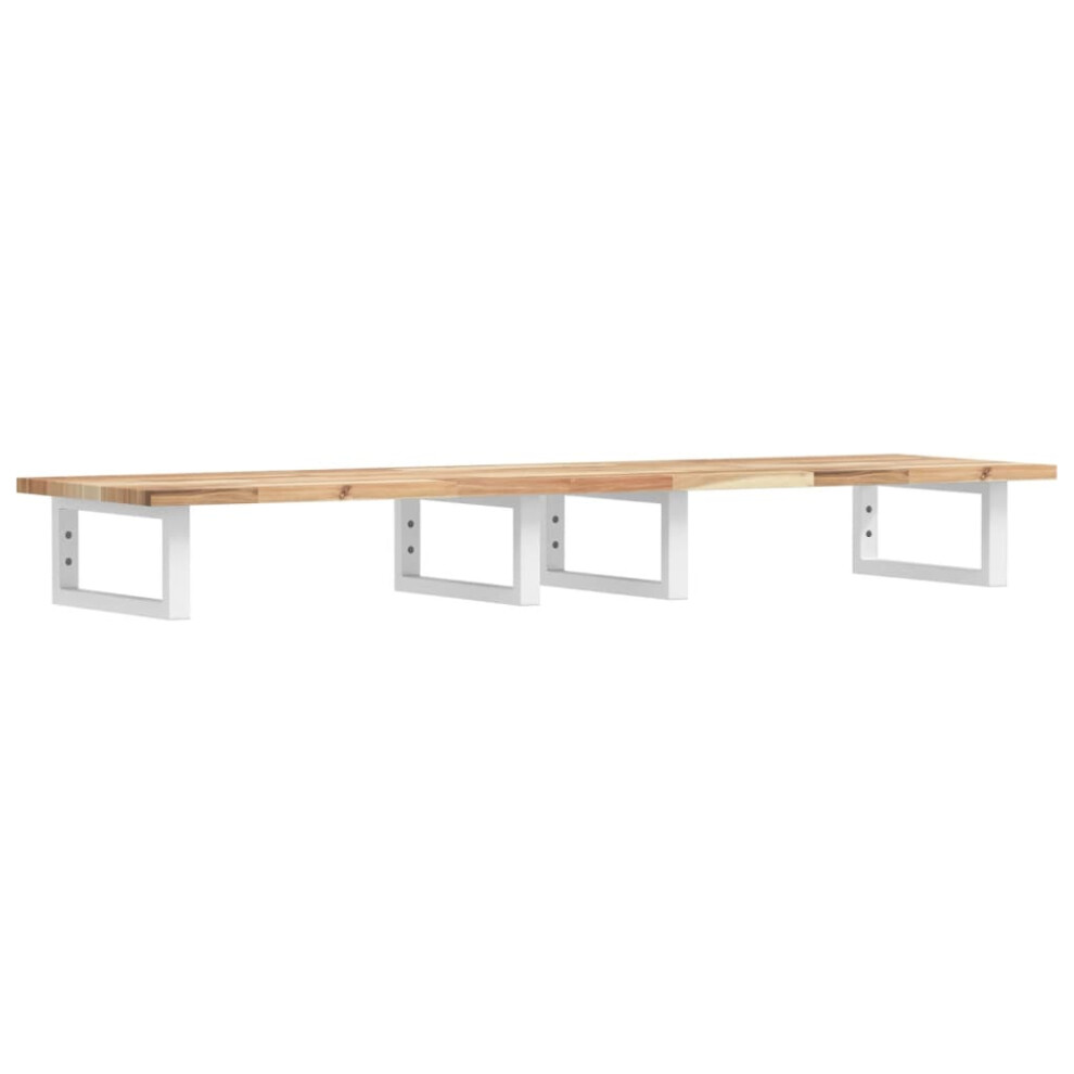 Vidaxl Basin Shelf Wall Mounted Bathroom Countertop Steel & Solid Wood Acacia