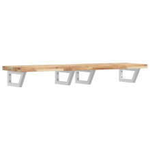 vidaXL Basin Shelf Wall Mounted Bathroom Countertop Steel & Solid Wood Acacia