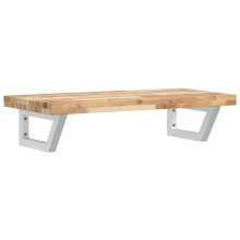 vidaXL Basin Shelf Wall Mounted Bathroom Countertop Steel & Solid Wood Acacia