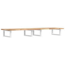 vidaXL Basin Shelf Wall Mounted Bathroom Countertop Steel & Solid Wood Acacia