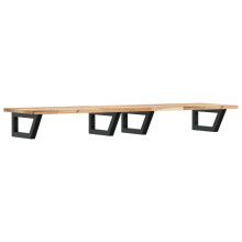 vidaXL Basin Shelf Wall Mounted Bathroom Countertop Steel & Solid Wood Acacia