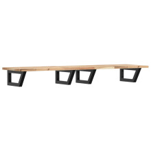 vidaXL Basin Shelf Wall Mounted Bathroom Countertop Steel & Solid Wood Acacia