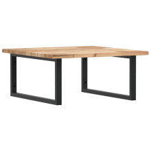 vidaXL Basin Shelf Wall Mounted Bathroom Countertop Steel & Solid Wood Acacia