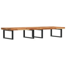 vidaXL Basin Shelf Wall Mounted Bathroom Countertop Steel & Solid Wood Acacia