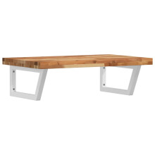 vidaXL Basin Shelf Wall Mounted Bathroom Countertop Steel & Solid Wood Acacia