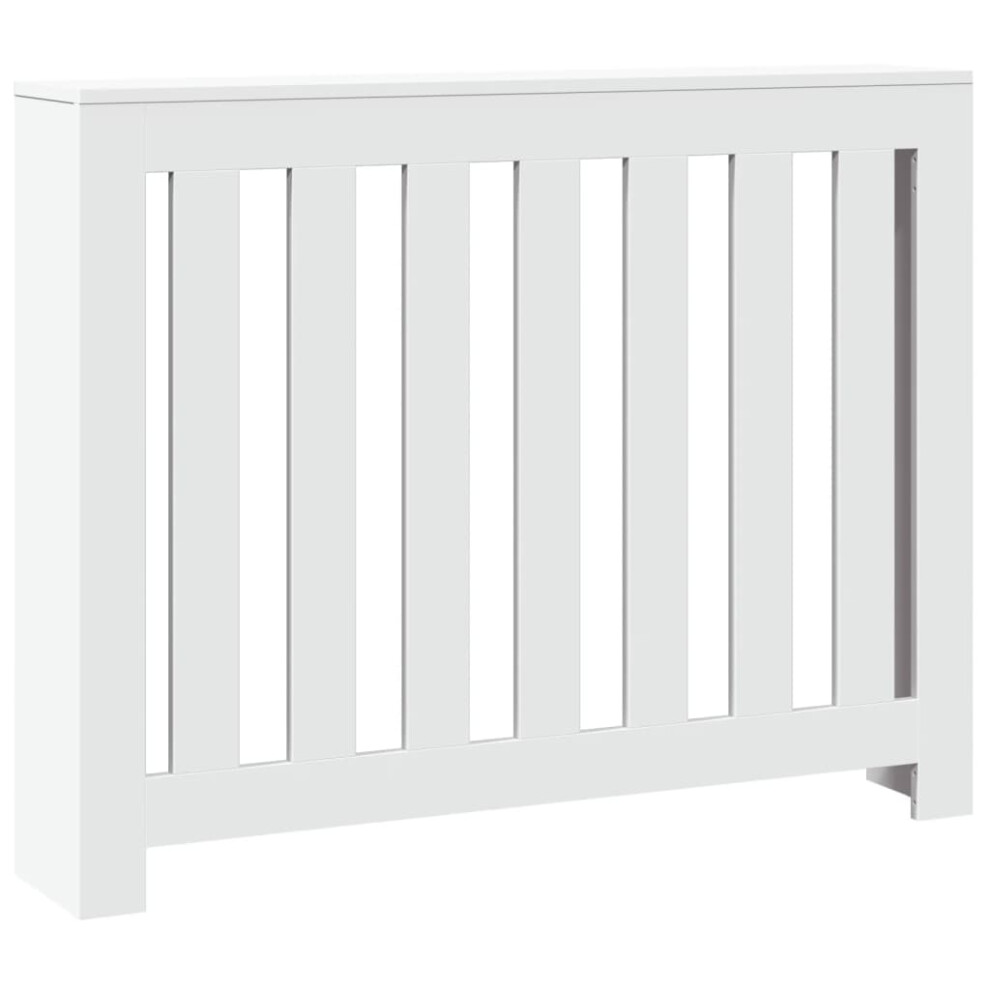 Vidaxl Radiator Cover Heater Cover Slats Radiator Shelf White Engineered Wood