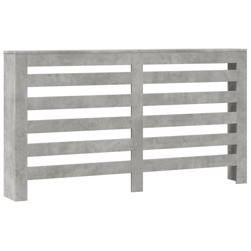 vidaXL Radiator Cover Heater Cover Slat Cabinet Concrete Grey Engineered Wood