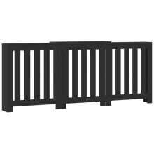 vidaXL Radiator Cover Heater Cover Slats Radiator Shelf Black Engineered Wood