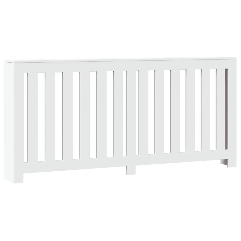 Vidaxl Radiator Cover Heater Cover Slats Radiator Shelf White Engineered Wood