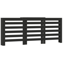 vidaXL Radiator Cover Heater Cover Slats Radiator Shelf Black Engineered Wood