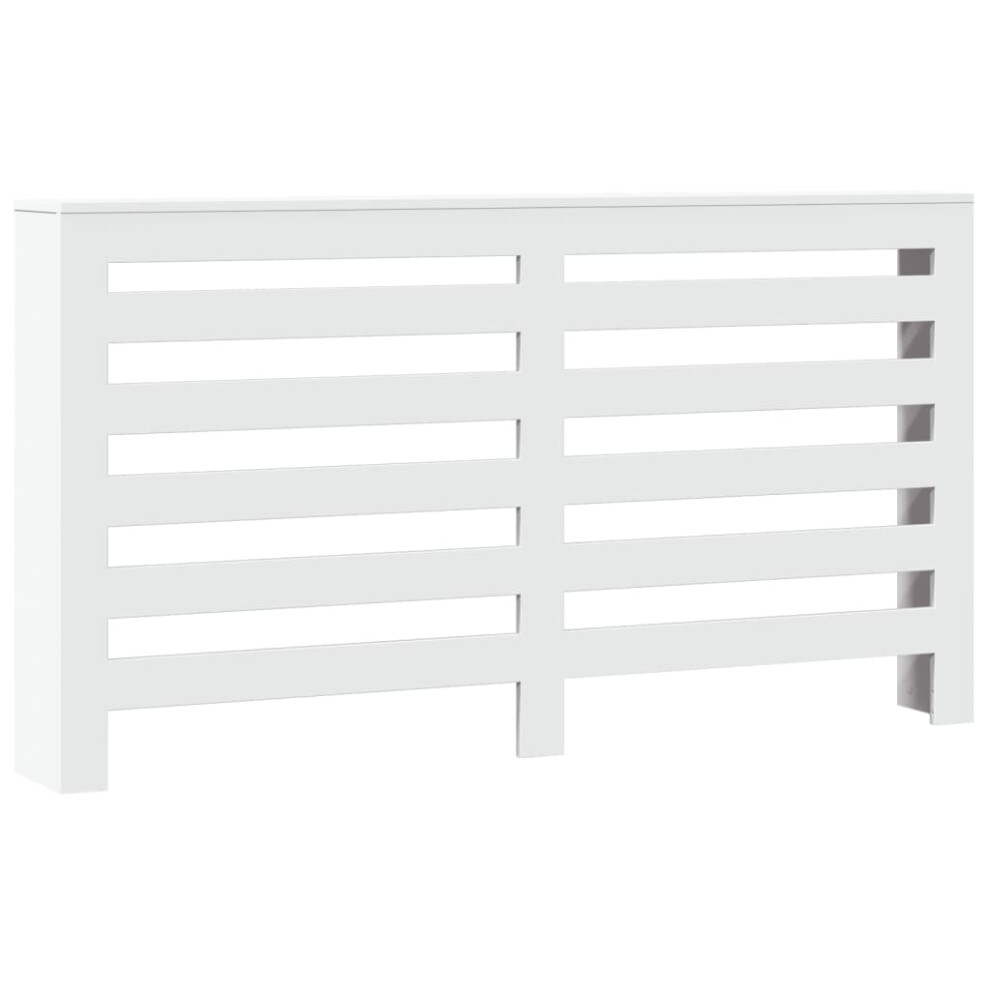 Vidaxl Radiator Cover Heater Cover Slats Radiator Shelf White Engineered Wood
