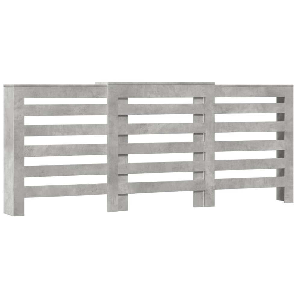 Vidaxl Radiator Cover Heater Cover Slat Cabinet Concrete Grey Engineered Wood