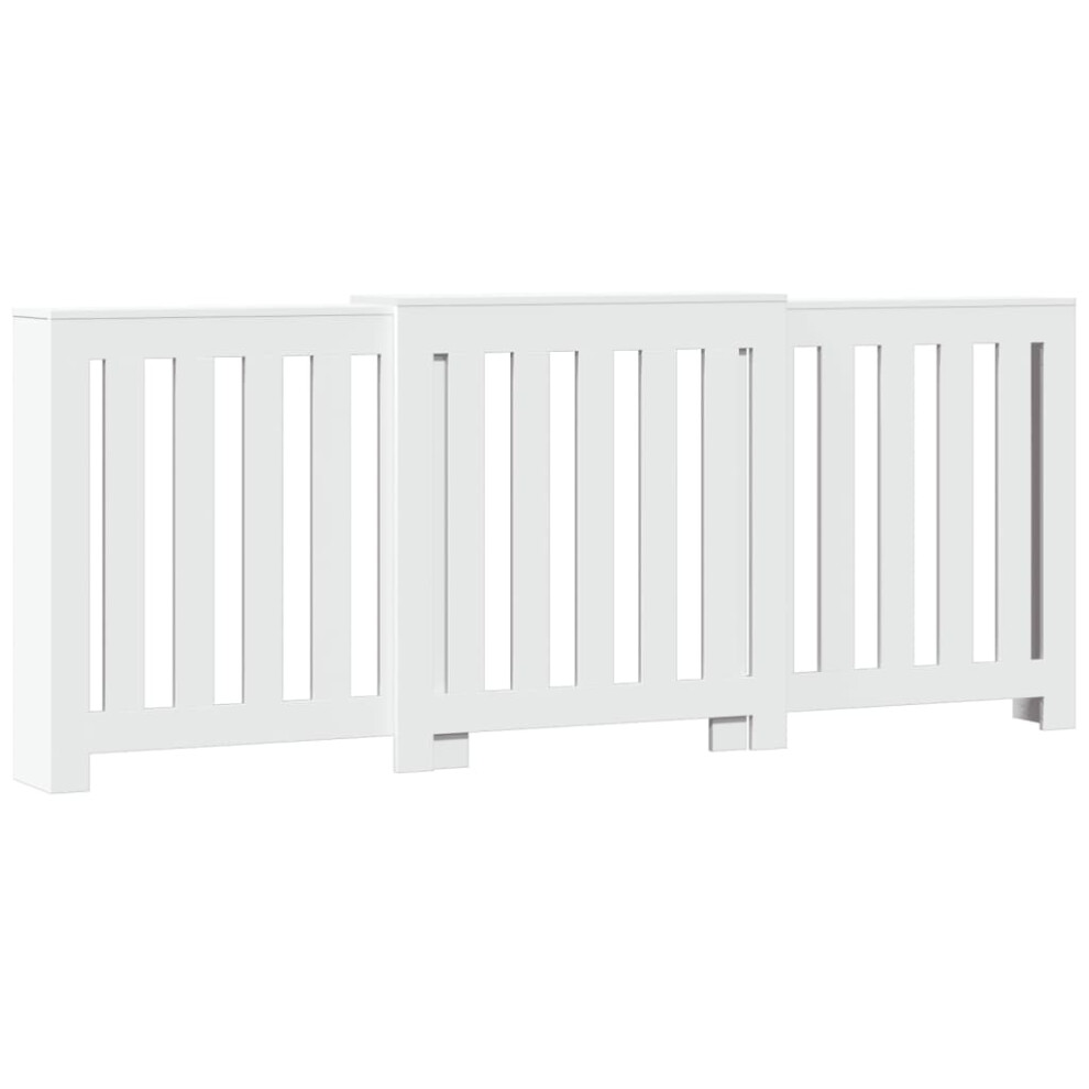Vidaxl Radiator Cover Heater Cover Slats Radiator Shelf White Engineered Wood