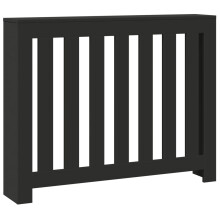 vidaXL Radiator Cover Heater Cover Slats Radiator Shelf Black Engineered Wood