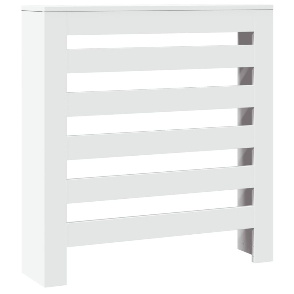 vidaXL Radiator Cover Heater Cover Slats Radiator Shelf White Engineered Wood