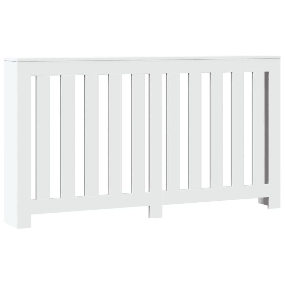 Vidaxl Radiator Cover Heater Cover Slats Radiator Shelf Engineered Wood White
