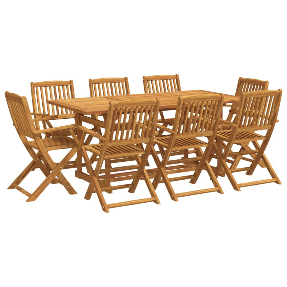 vidaXL Garden Dining Set 9 Piece Outdoor Table and Chair Solid Wood Acacia