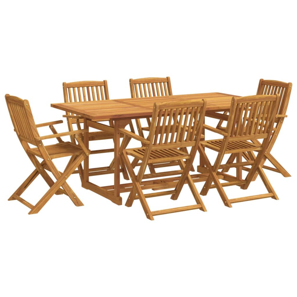 vidaXL Garden Dining Set 7 Piece Outdoor Table and Chair Solid Wood Acacia