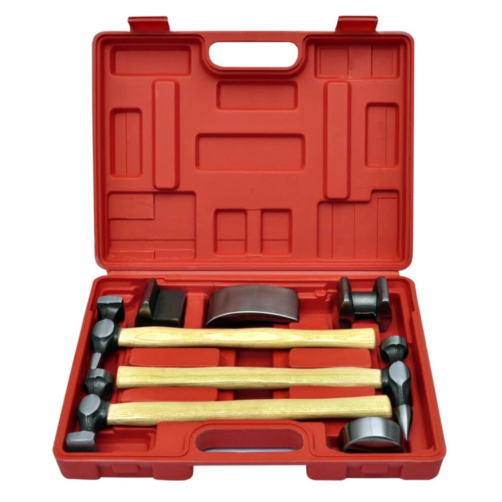 vidaXL 7-Piece Auto Body Hammer and Dolly Dent Repair Set Removal Hand Tool